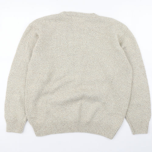 Bertex Womens Beige Round Neck  Acrylic Pullover Jumper Size 14