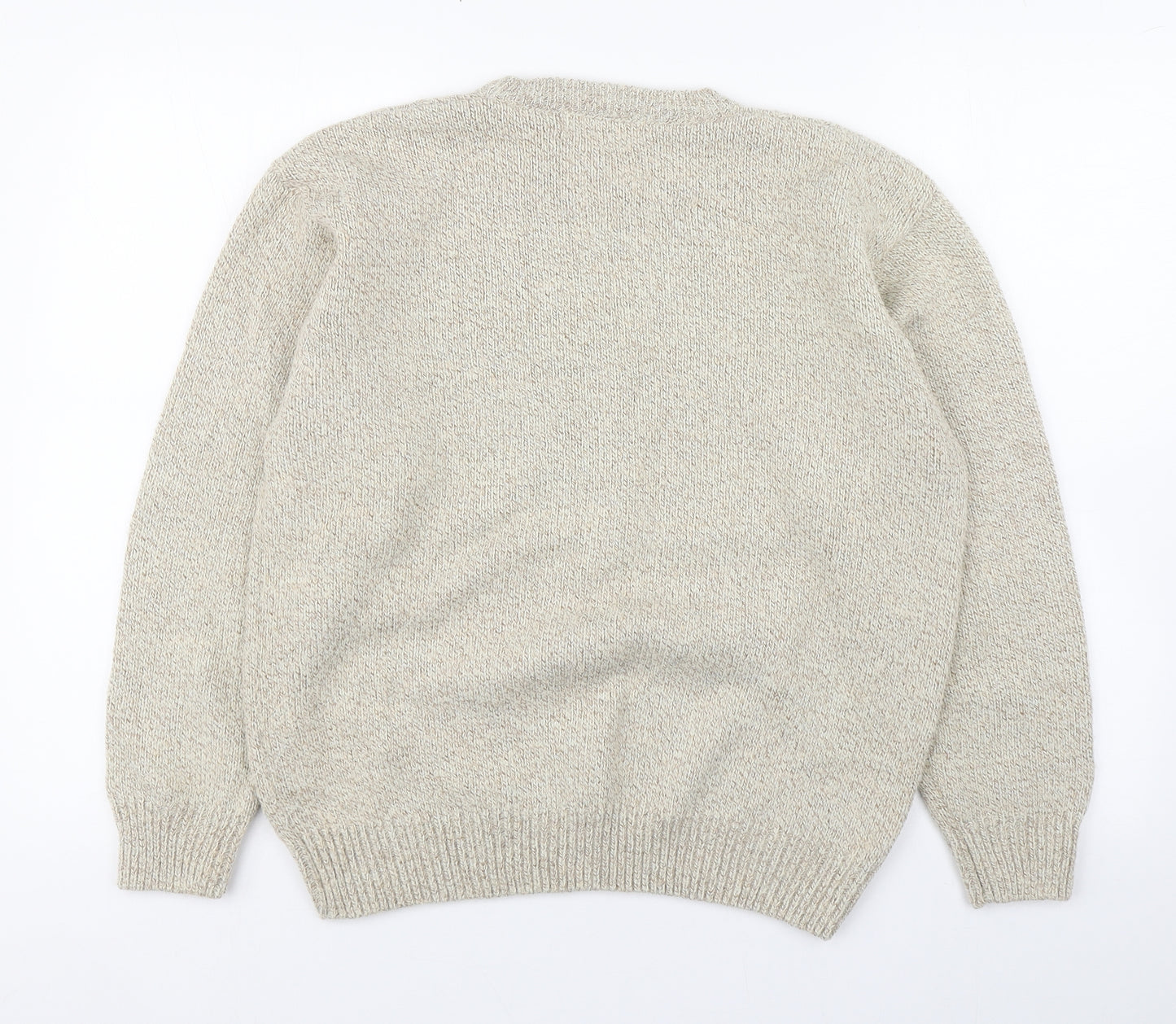 Bertex Womens Beige Round Neck  Acrylic Pullover Jumper Size 14