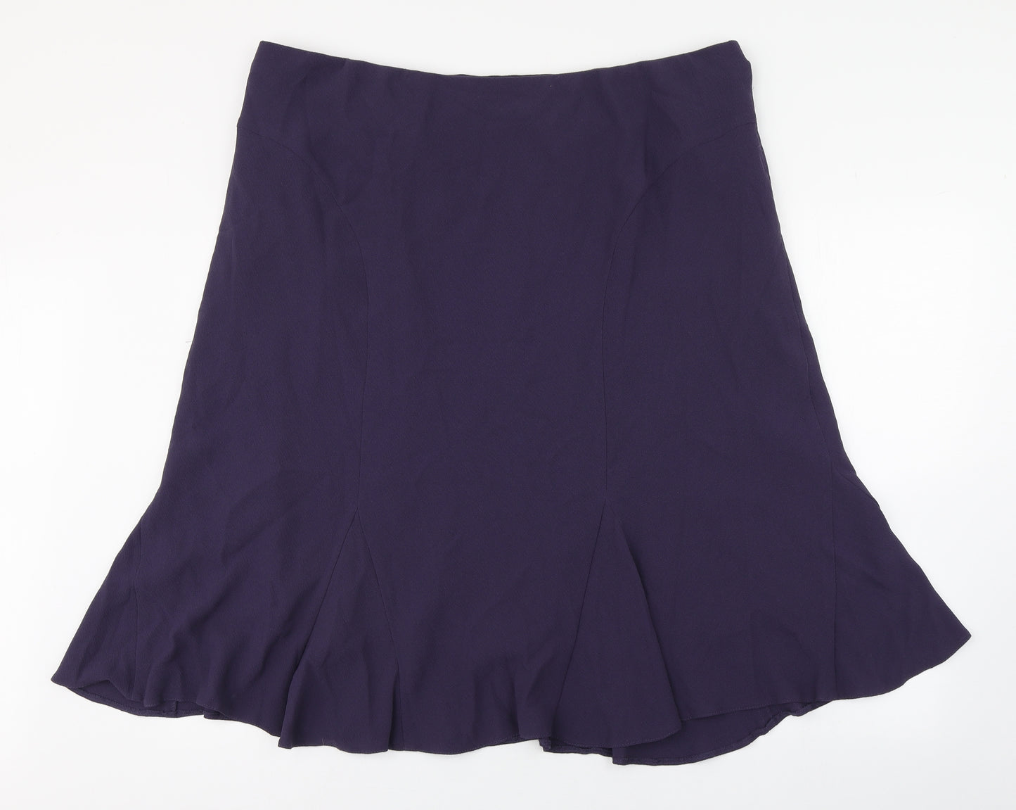 Ann Harvey Womens Purple  Polyester Trumpet Skirt Size 24   Zip
