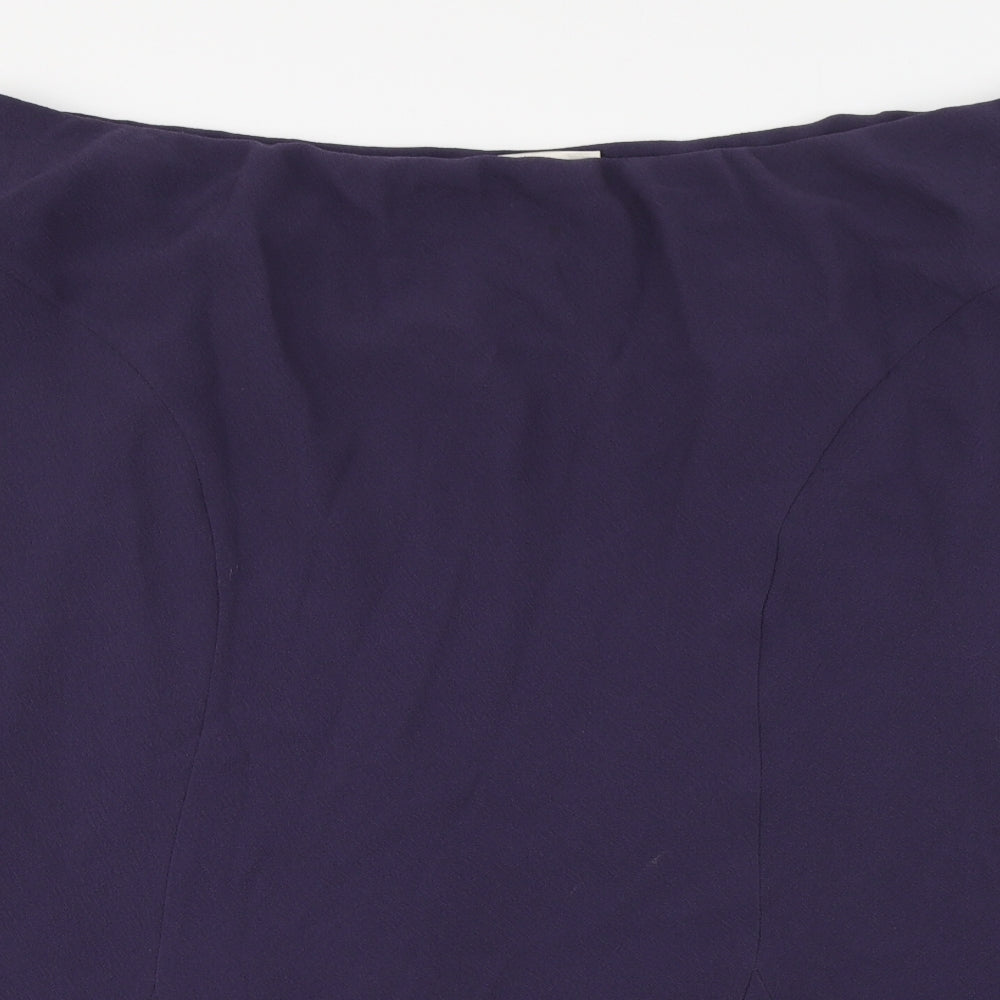 Ann Harvey Womens Purple  Polyester Trumpet Skirt Size 24   Zip