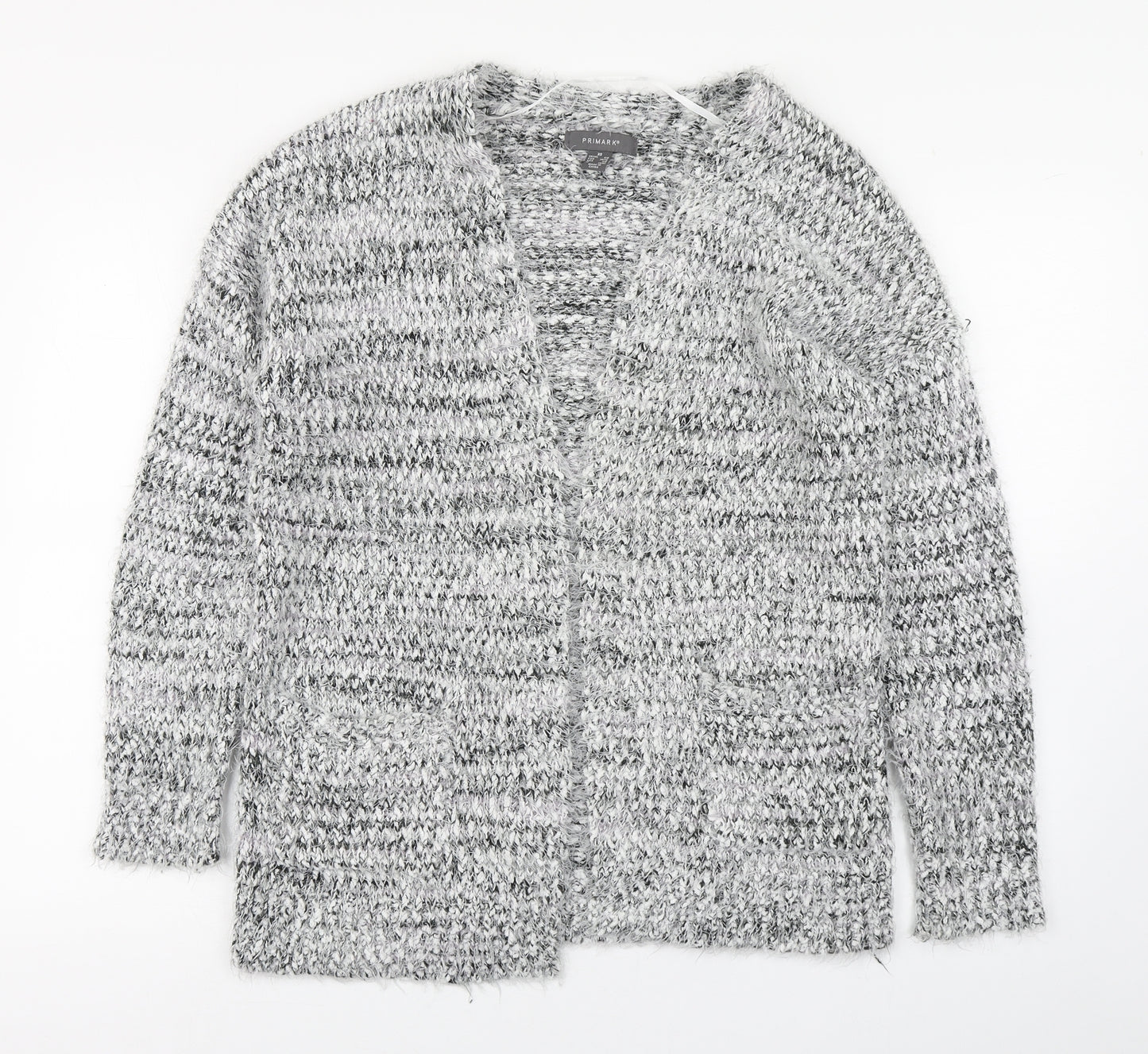 Primark Womens Grey V-Neck  Polyester Cardigan Jumper Size XS