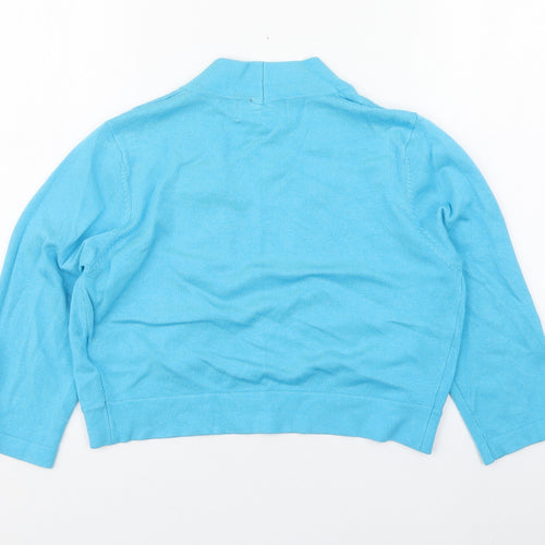 Gerard Womens Blue V-Neck  Viscose Shrug Jumper Size S