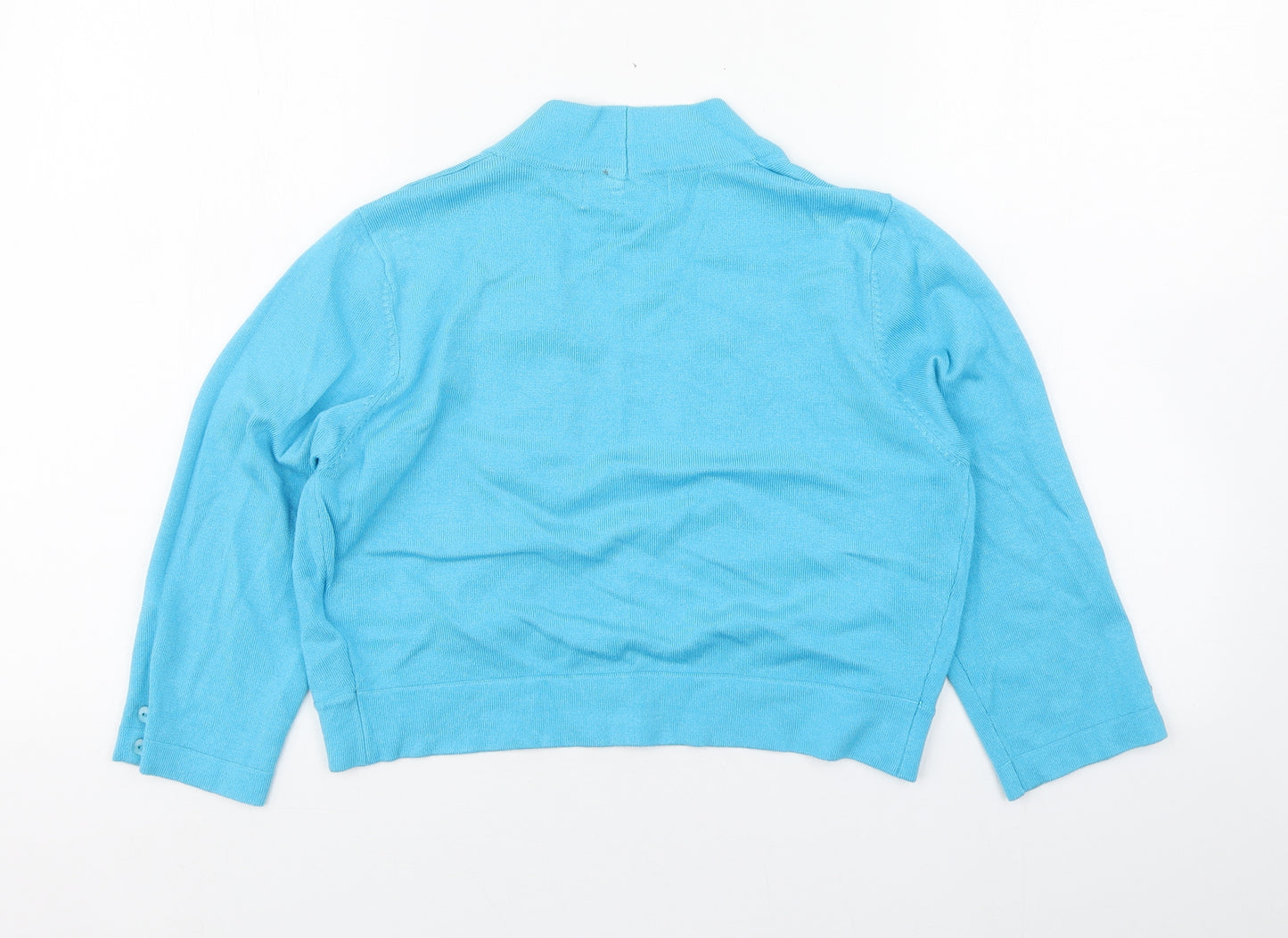 Gerard Womens Blue V-Neck  Viscose Shrug Jumper Size S