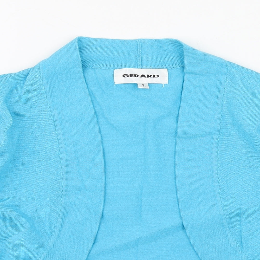 Gerard Womens Blue V-Neck  Viscose Shrug Jumper Size S