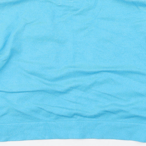 Gerard Womens Blue V-Neck  Viscose Shrug Jumper Size S
