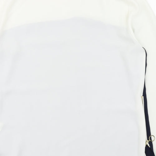 Dorothy Perkins Womens White  Polyester Basic Blouse Size 12 Boat Neck