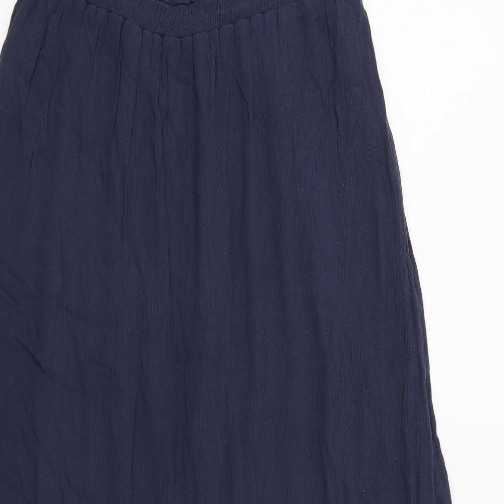 Marks and Spencer Womens Blue  100% Cotton Maxi  Size 10  V-Neck Pullover