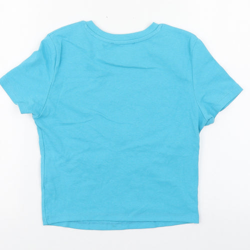 Primark Womens Blue  Cotton Basic T-Shirt Size XS Round Neck