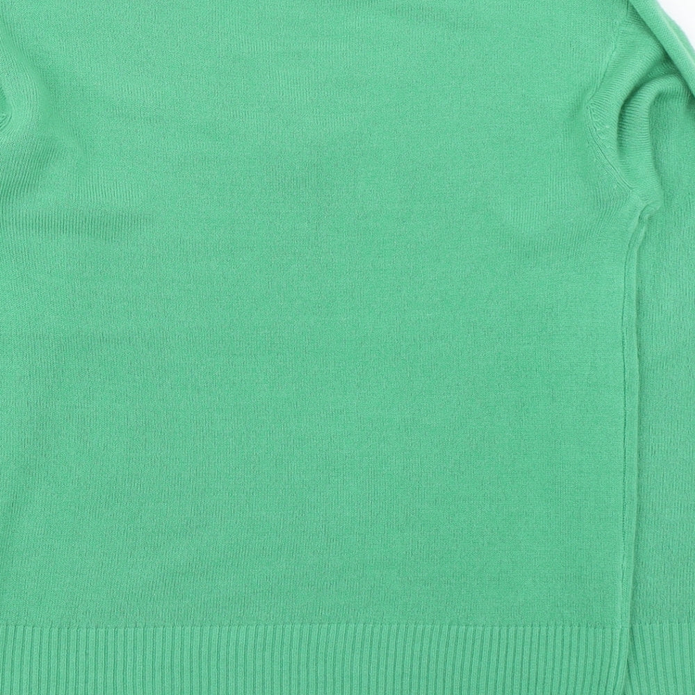 Marks and Spencer Womens Green V-Neck  Acrylic Pullover Jumper Size 6