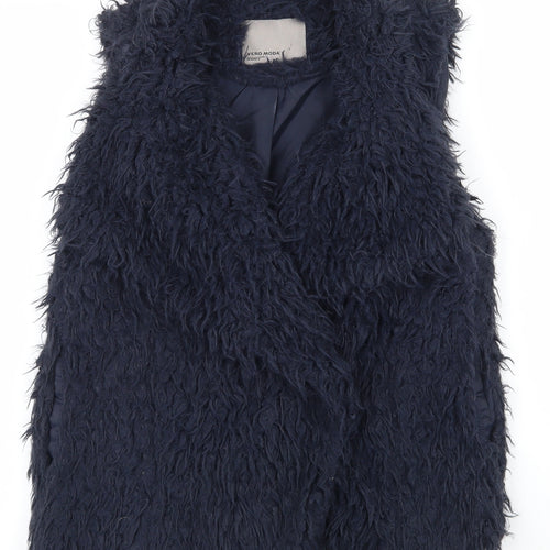 VERO MODA Womens Blue   Gilet Waistcoat Size XS  Snap