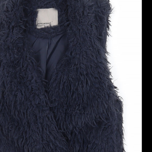 VERO MODA Womens Blue   Gilet Waistcoat Size XS  Snap
