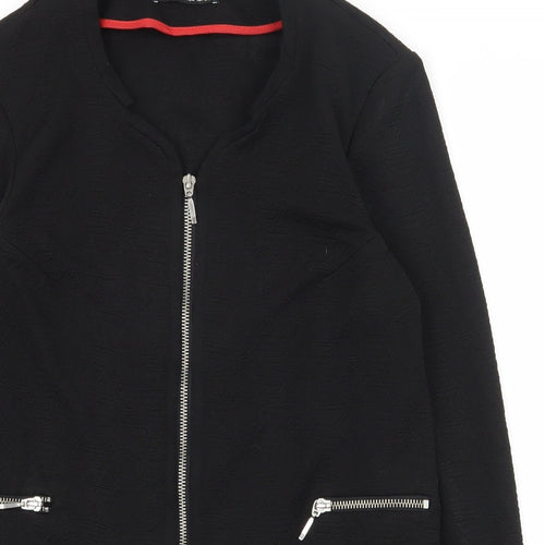 Atmosphere Womens Black Geometric  Jacket  Size 8  Zip