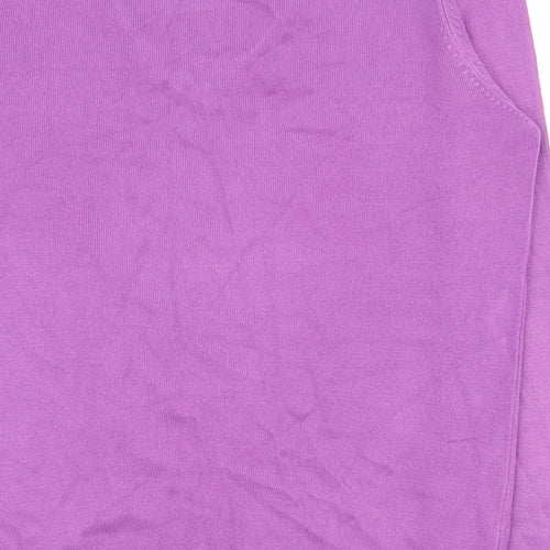 Marks and Spencer Womens Purple V-Neck  Acrylic Pullover Jumper Size 12