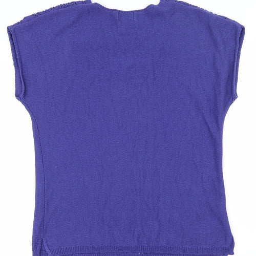Papaya Womens Purple Scoop Neck  Acrylic Pullover Jumper Size 12