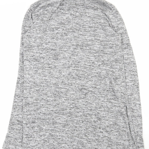 Okeysi Womens Grey  Polyester Basic T-Shirt Size S Roll Neck