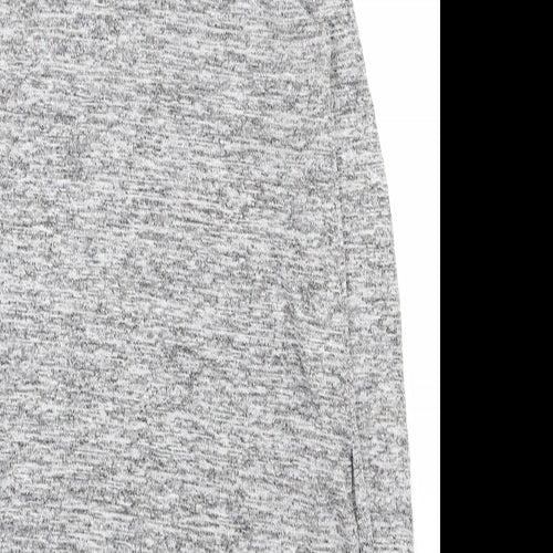 Okeysi Womens Grey  Polyester Basic T-Shirt Size S Roll Neck