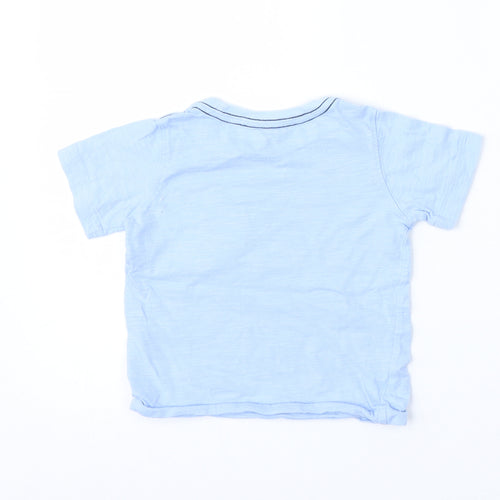 Carter's Boys Blue  Cotton Basic T-Shirt Size 18-24 Months Round Neck