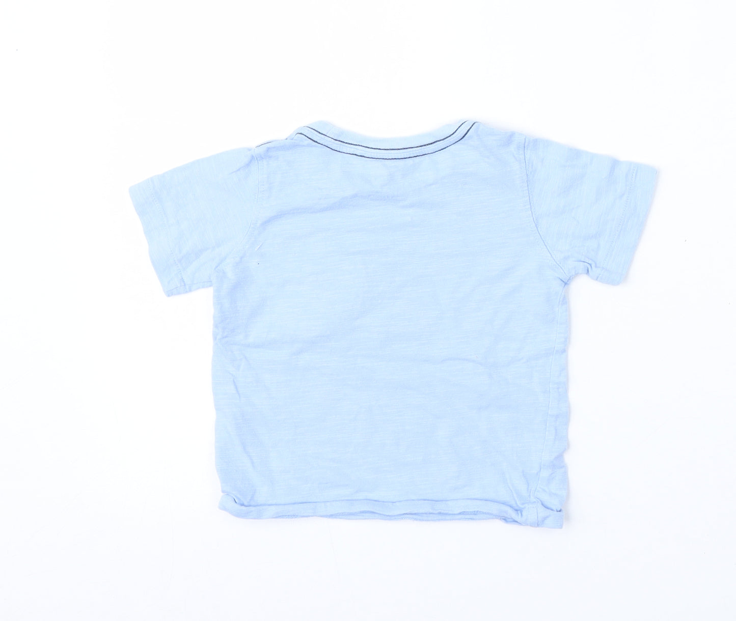 Carter's Boys Blue  Cotton Basic T-Shirt Size 18-24 Months Round Neck