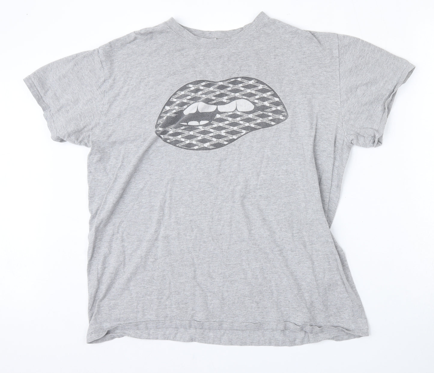 Babygirl Womens Grey  Cotton Basic T-Shirt Size XL Round Neck