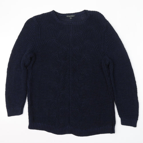 Love Knitwear Womens Blue Round Neck  Polyester Pullover Jumper Size 20