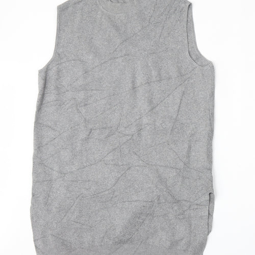 Dorothy Perkins Womens Grey Round Neck  Cotton Vest Jumper Size 16