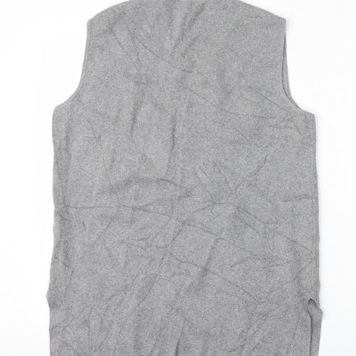 Dorothy Perkins Womens Grey Round Neck  Cotton Vest Jumper Size 16