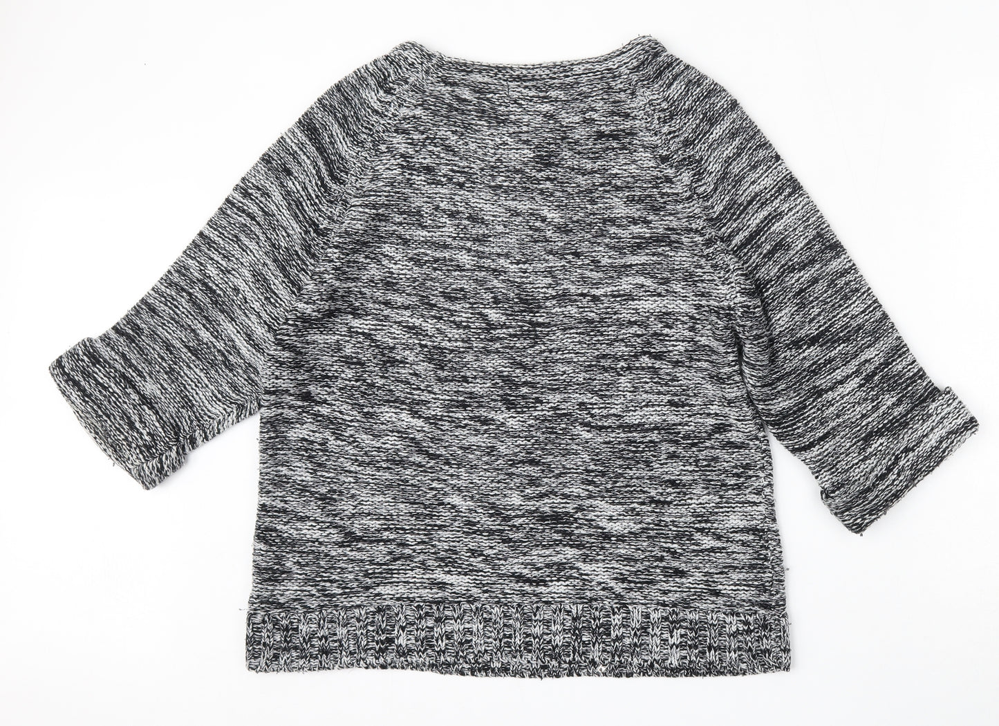 F&F Womens Black Round Neck  Acrylic Pullover Jumper Size 14