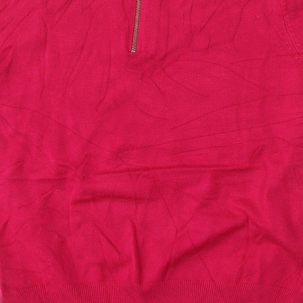 Marks and Spencer Womens Pink Round Neck  Viscose Pullover Jumper Size 8