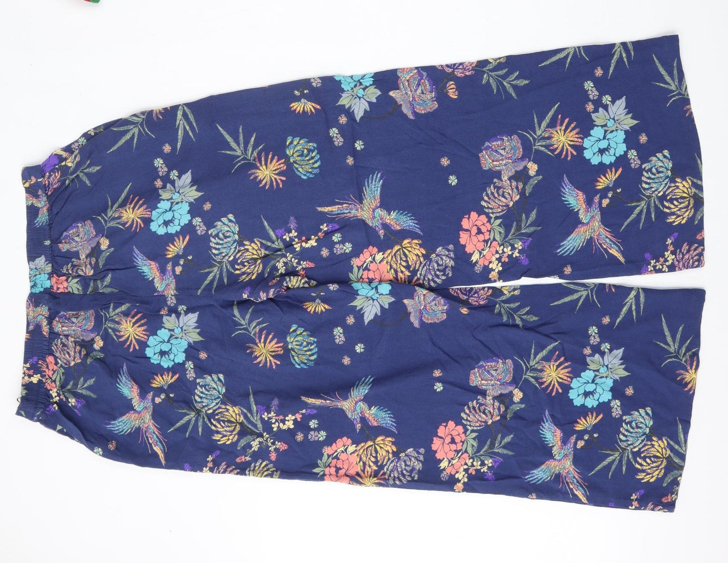 Marks and Spencer Womens Multicoloured Floral Viscose Trousers  Size 10 L25 in Regular