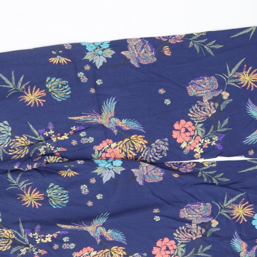 Marks and Spencer Womens Multicoloured Floral Viscose Trousers  Size 10 L25 in Regular