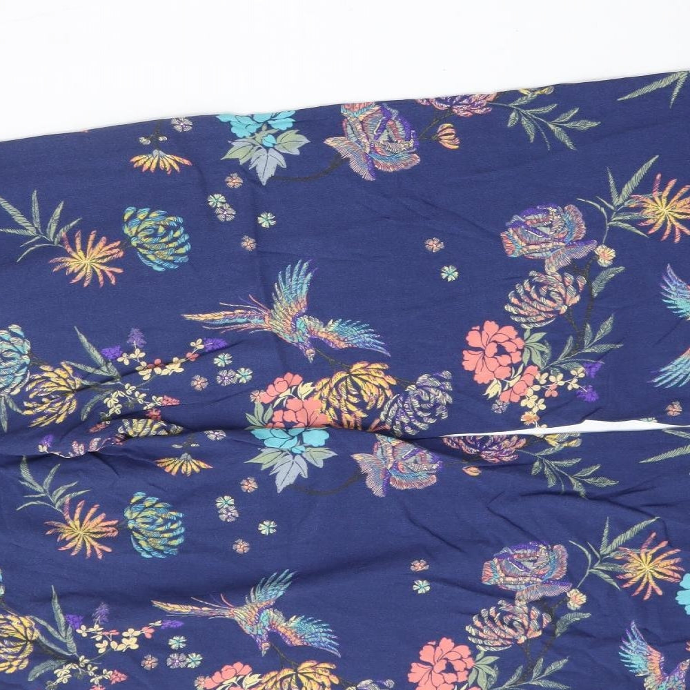 Marks and Spencer Womens Multicoloured Floral Viscose Trousers  Size 10 L25 in Regular
