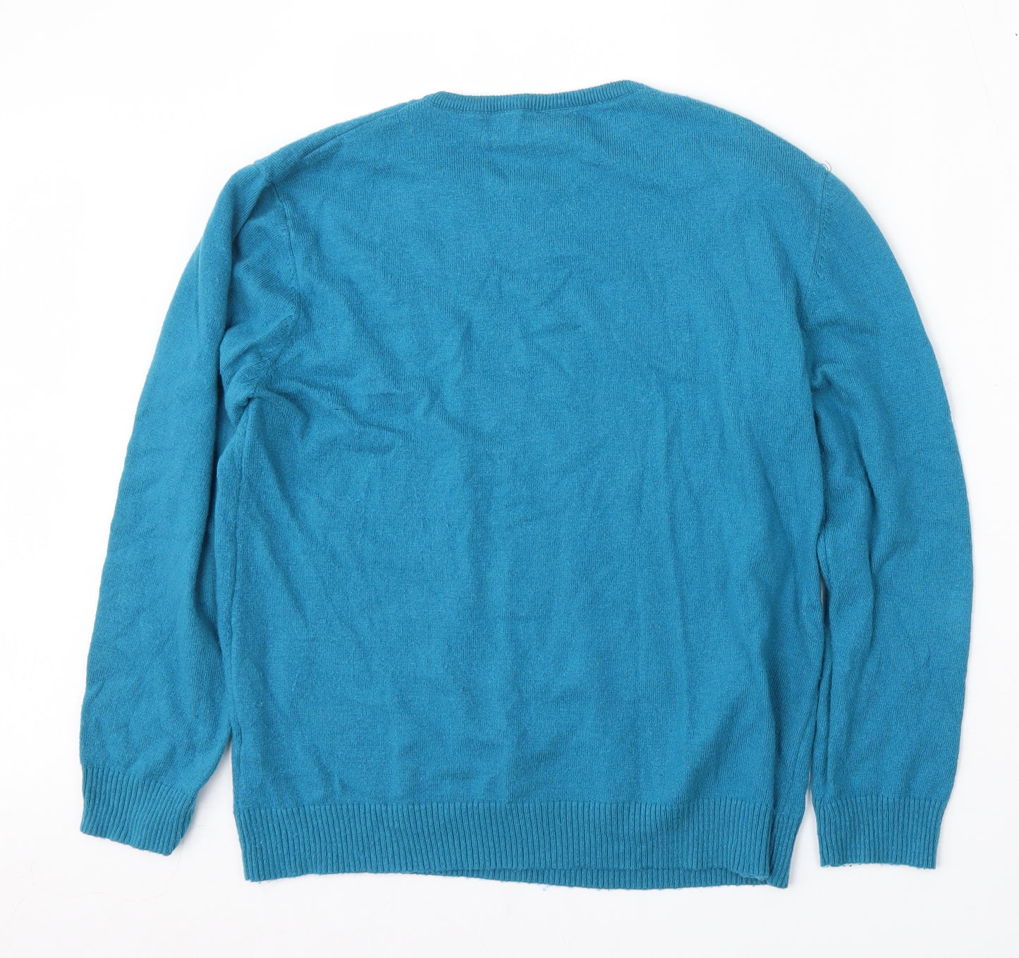 Stock Shop Womens Blue Round Neck  Polyester Pullover Jumper Size M
