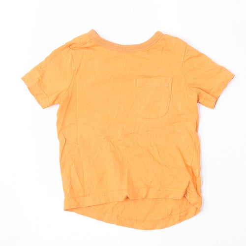 George Boys Orange  Cotton Basic T-Shirt Size 12-18 Months Round Neck