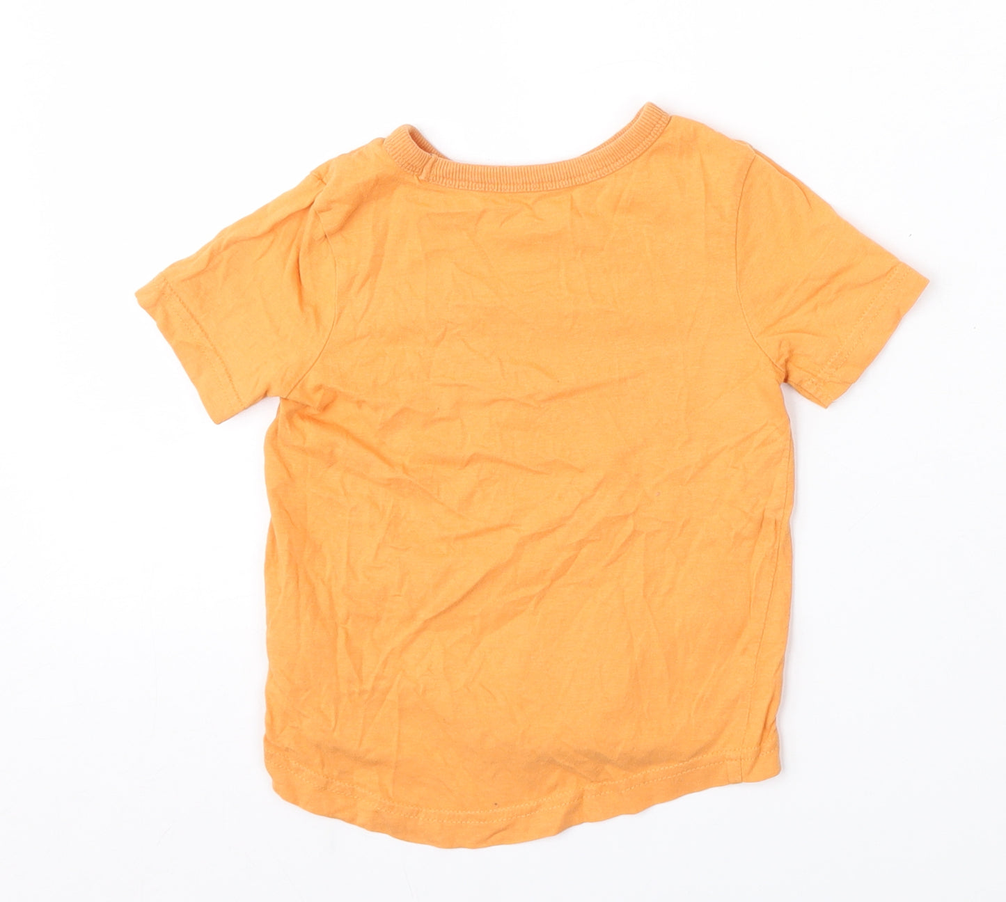 George Boys Orange  Cotton Basic T-Shirt Size 12-18 Months Round Neck