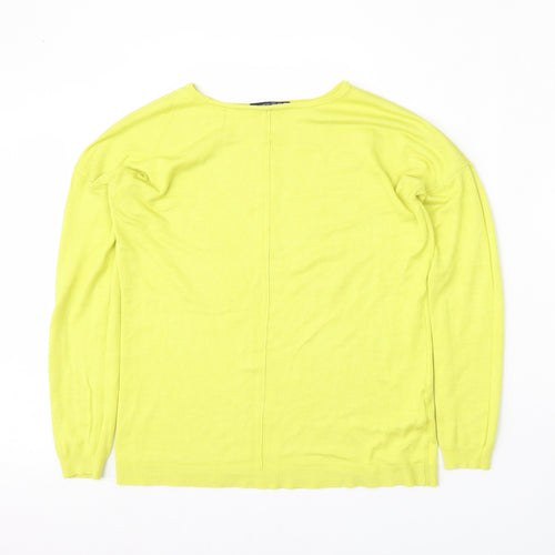 Atmosphere Womens Yellow Round Neck  Viscose Pullover Jumper Size 12