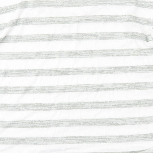 Marks and Spencer Womens Multicoloured V-Neck Striped Viscose Pullover Jumper Size 10