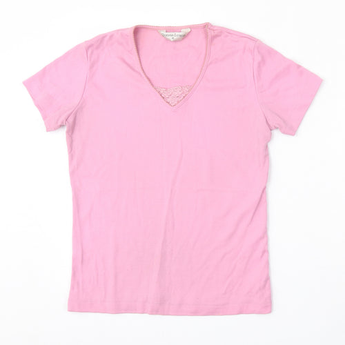 Donna Lewis Womens Pink  Polyester Pullover Sweatshirt Size M
