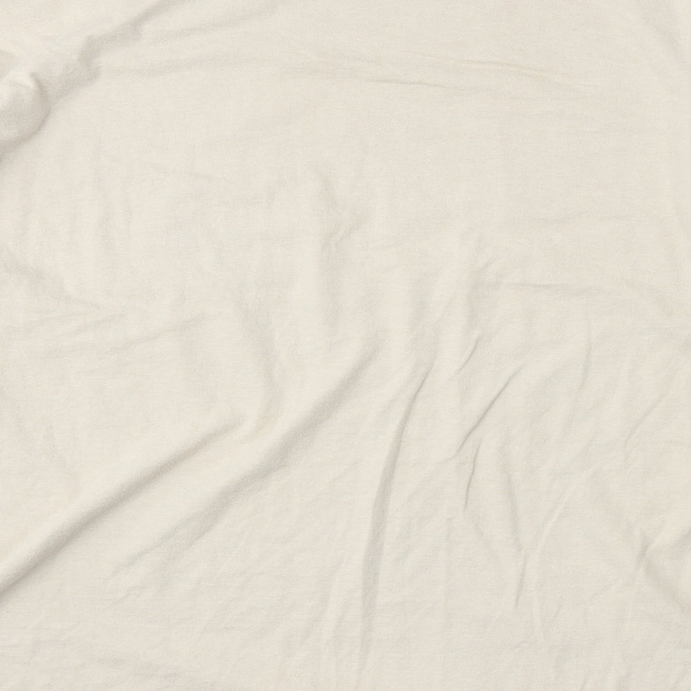 Preworn Womens Beige  Cotton Basic T-Shirt Size XL Round Neck