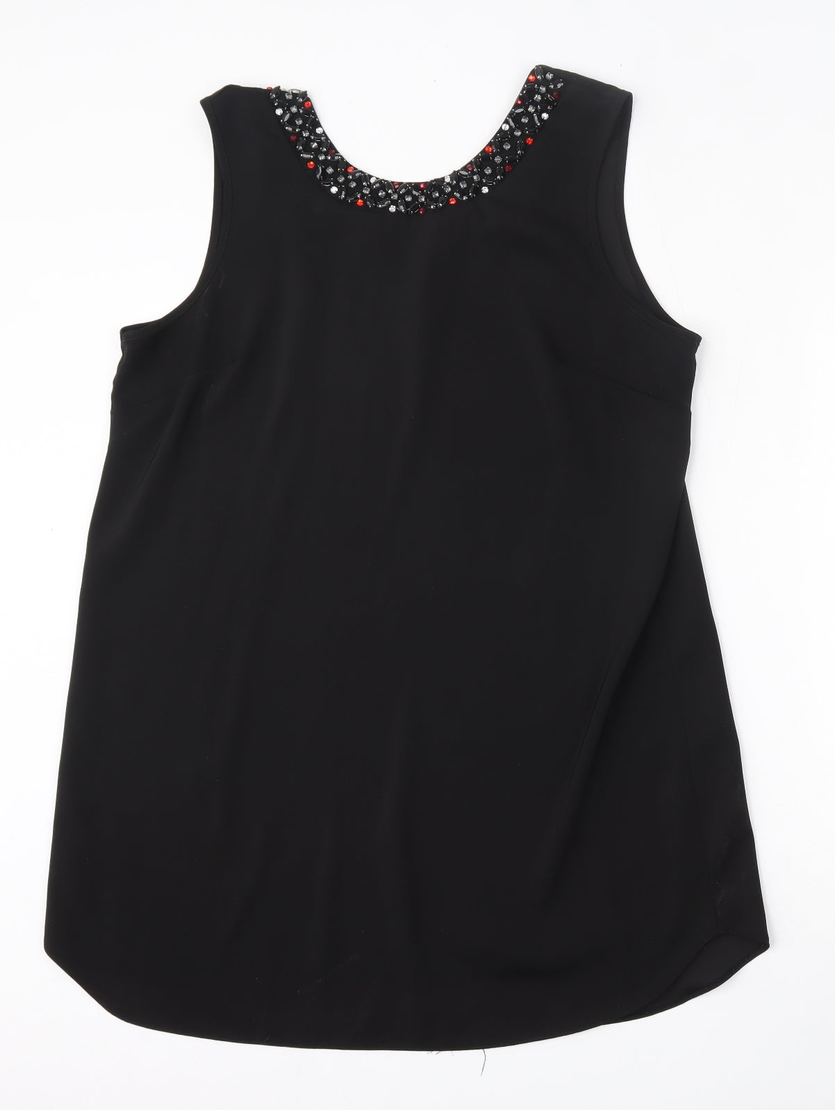 Dorothy Perkins Womens Black  Polyester Trapeze & Swing  Size 16  Round Neck