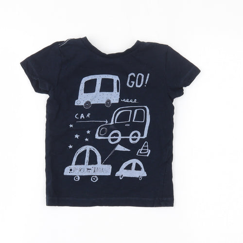 NEXT Boys Blue  Cotton Basic T-Shirt Size 18-24 Months Round Neck