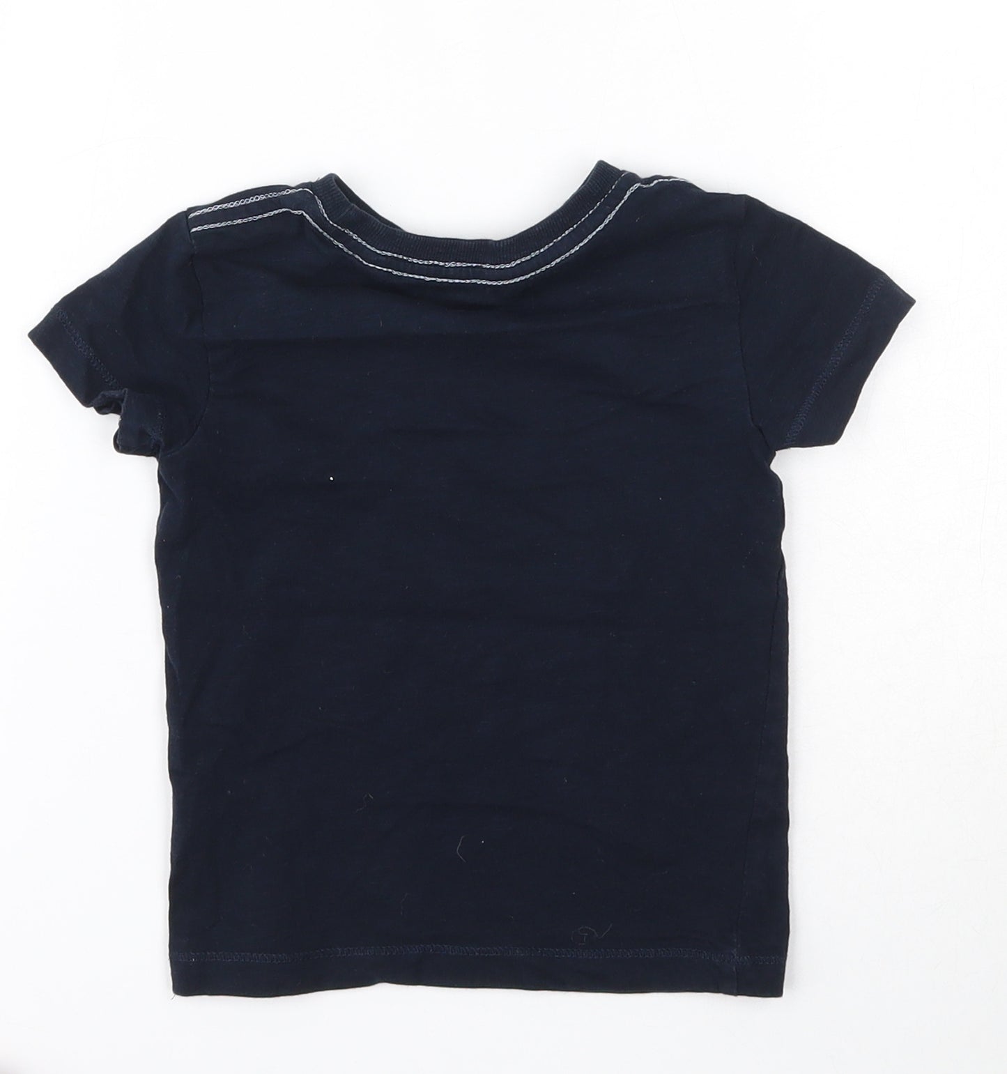 NEXT Boys Blue  Cotton Basic T-Shirt Size 18-24 Months Round Neck