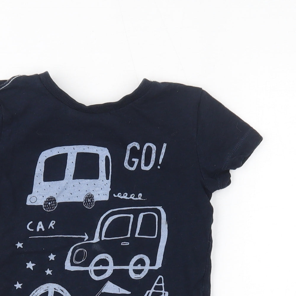 NEXT Boys Blue  Cotton Basic T-Shirt Size 18-24 Months Round Neck