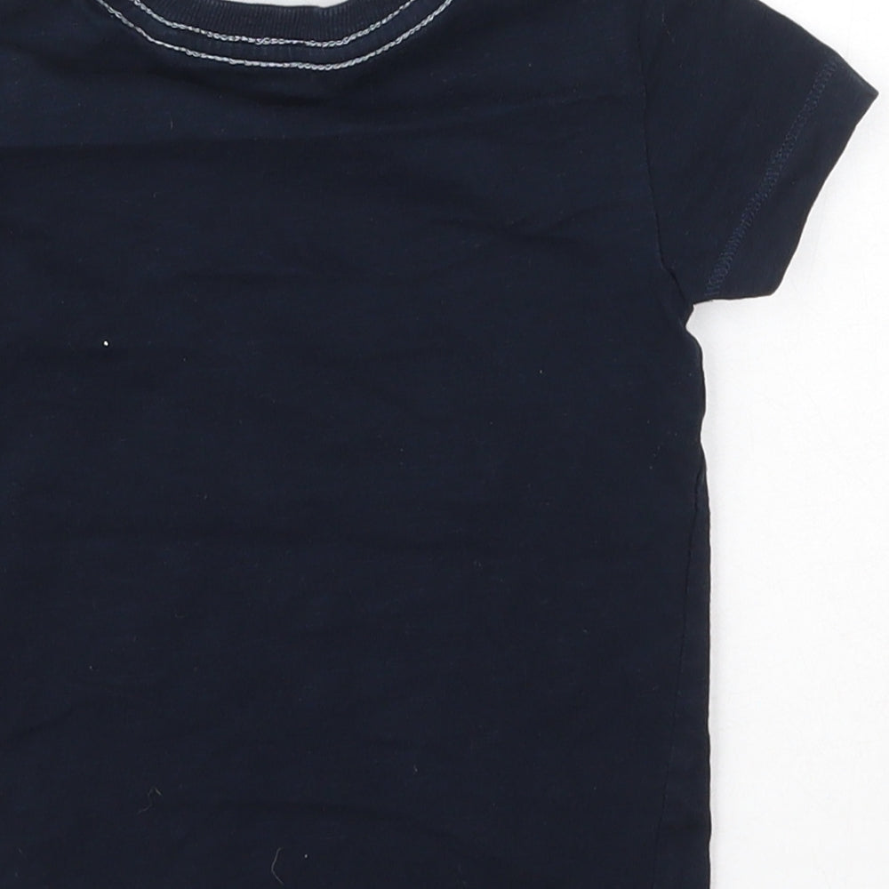 NEXT Boys Blue  Cotton Basic T-Shirt Size 18-24 Months Round Neck