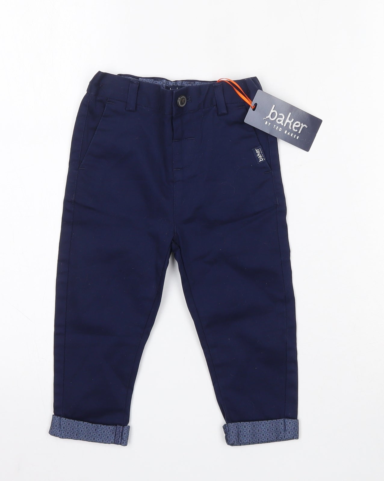 Ted Baker Boys Blue  Cotton Capri Trousers Size 12-18 Months  Button