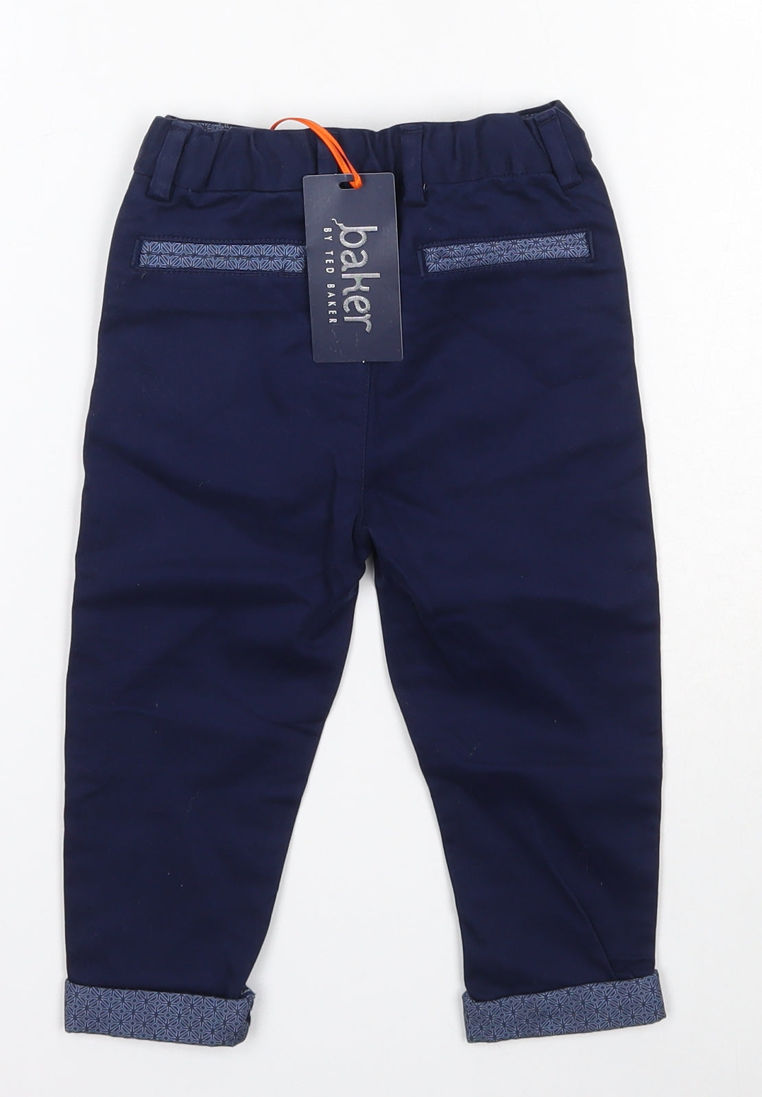 Ted Baker Boys Blue  Cotton Capri Trousers Size 12-18 Months  Button