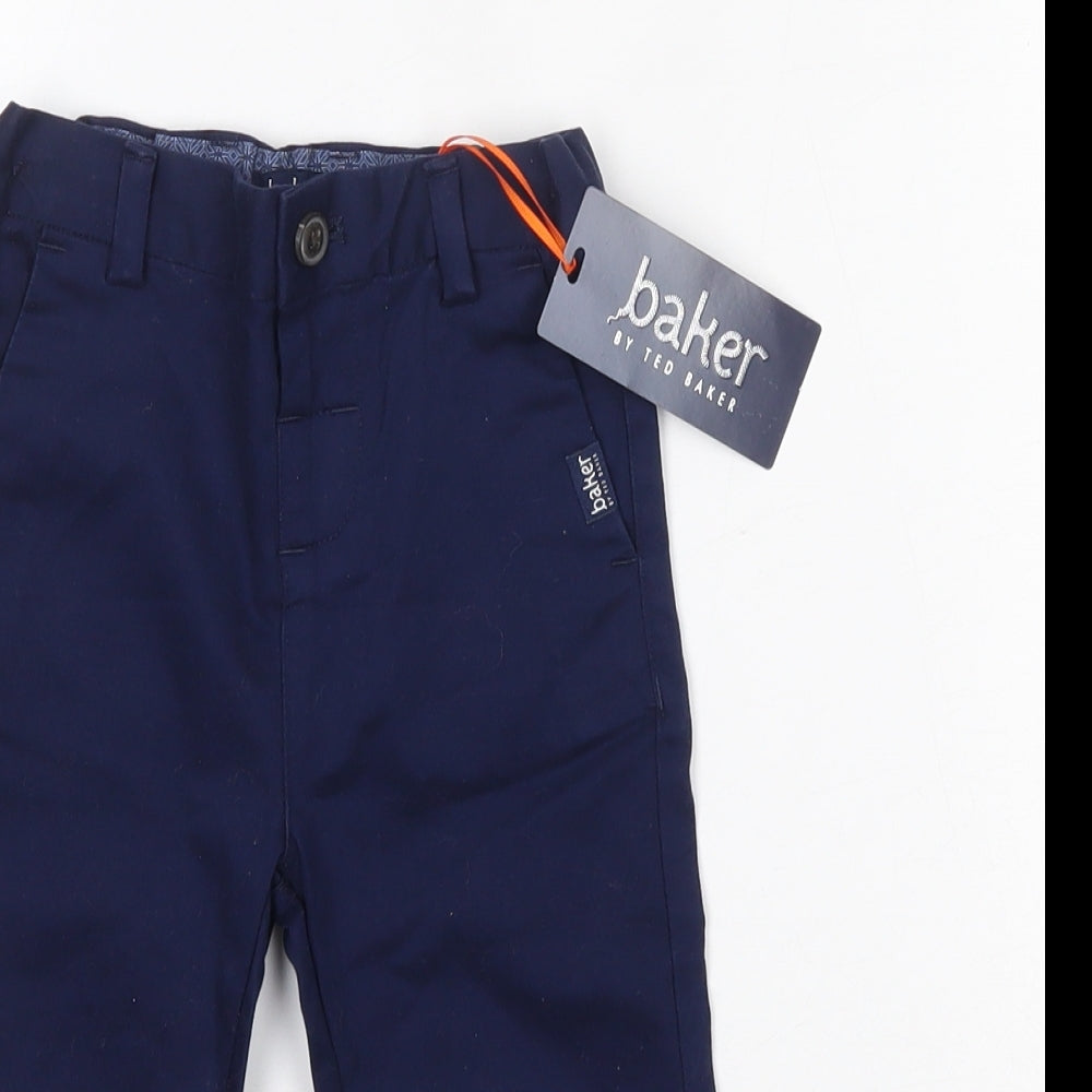 Ted Baker Boys Blue  Cotton Capri Trousers Size 12-18 Months  Button