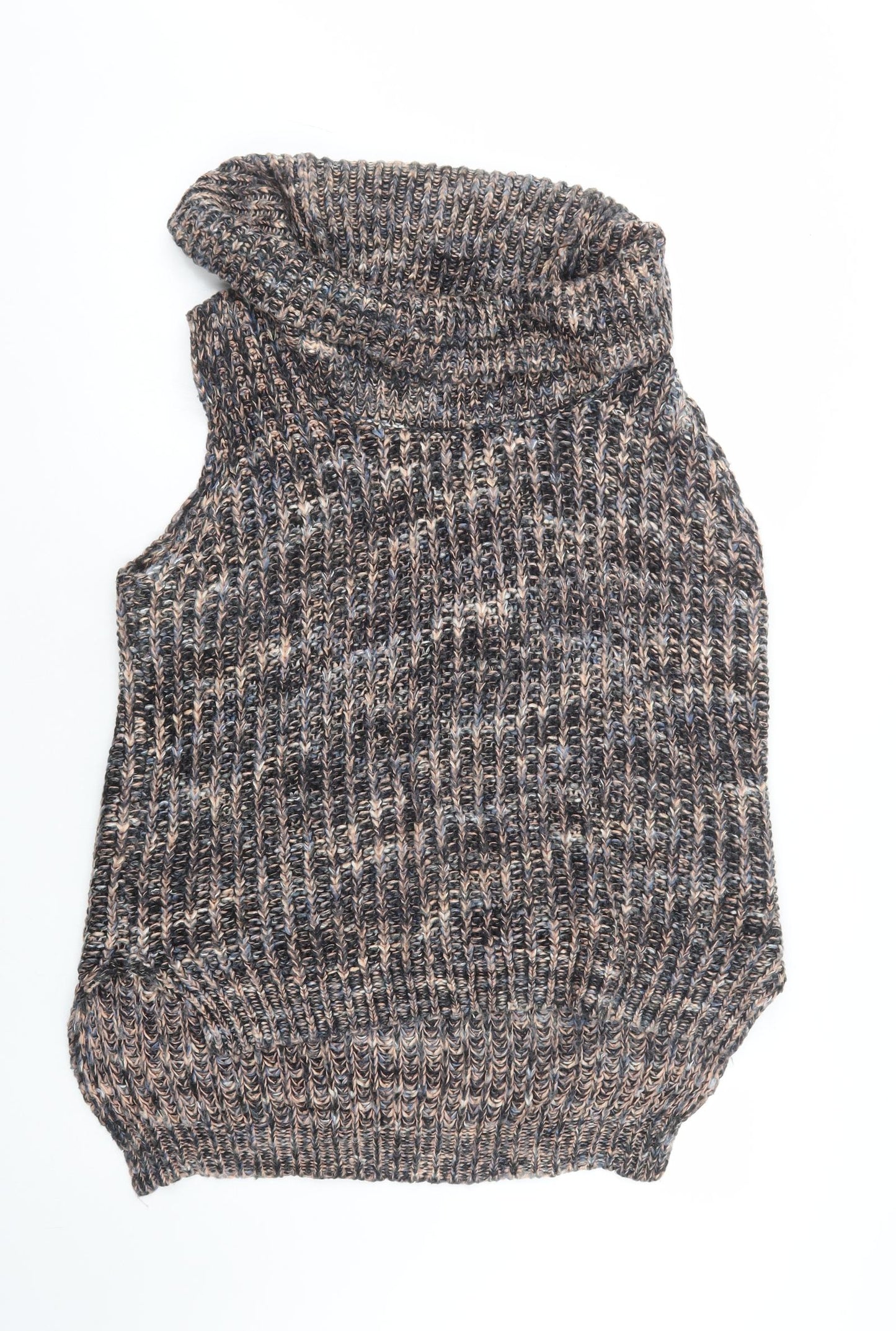 Katsumi Womens Grey Roll Neck  Acrylic Vest Jumper Size M