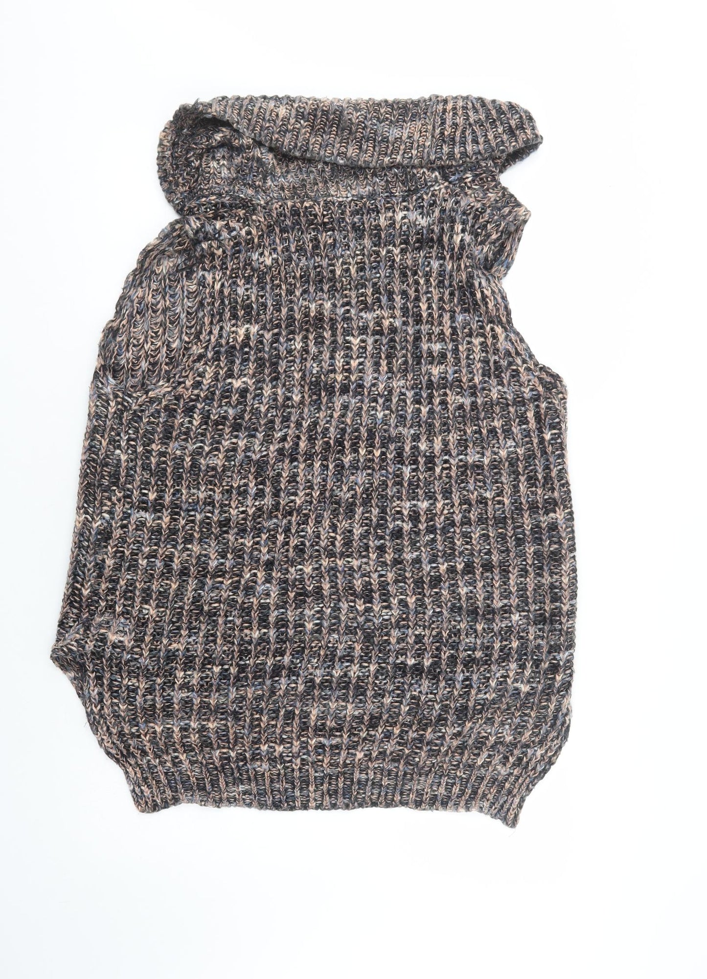 Katsumi Womens Grey Roll Neck  Acrylic Vest Jumper Size M