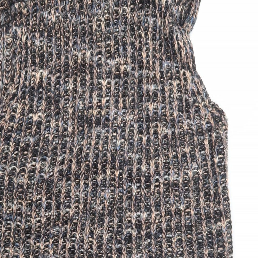 Katsumi Womens Grey Roll Neck  Acrylic Vest Jumper Size M