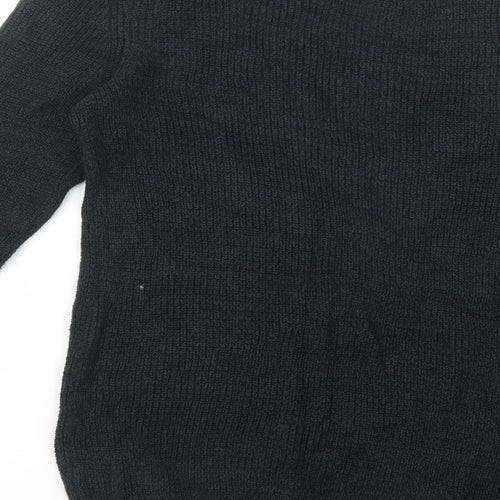 Yes Or No Mens Green Crew Neck  Cotton Pullover Jumper Size M